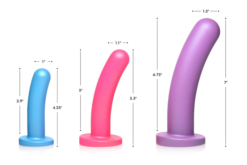 Triple Peg 28X Vibrating Silicone Dildo Set with Remote Control