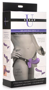 28X Double Diva 2 Inch Double Dildo with Harness and Remote Control - Purple