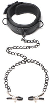 Collared Temptress Collar with Nipple Clamps