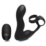 10X Inflatable and Vibrating Prostate Plug with Cock and Ball Ring