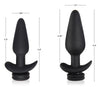 Large Vibrating Anal Plug with Interchangeable Fox Tail - Black