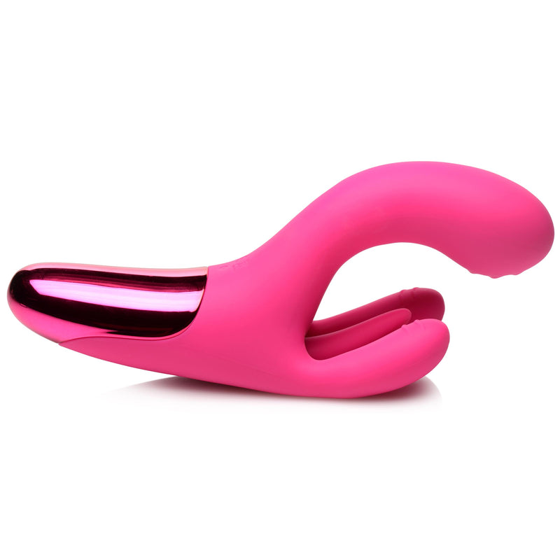 10X Triple Rabbit Silicone Vibrator - Pink