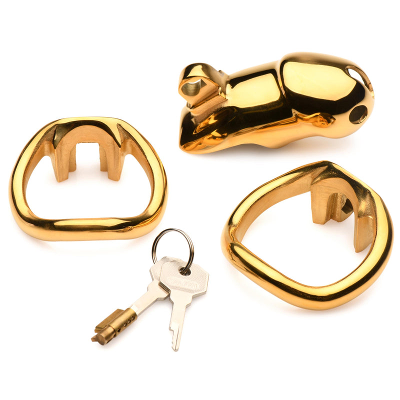 Midas 18K Gold-Plated Locking Chastity Cage