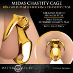 Midas 18K Gold-Plated Locking Chastity Cage