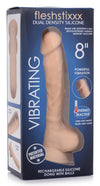 8 Inch Silexpan Hypoallergenic Silicone Vibrating Dildo - Light